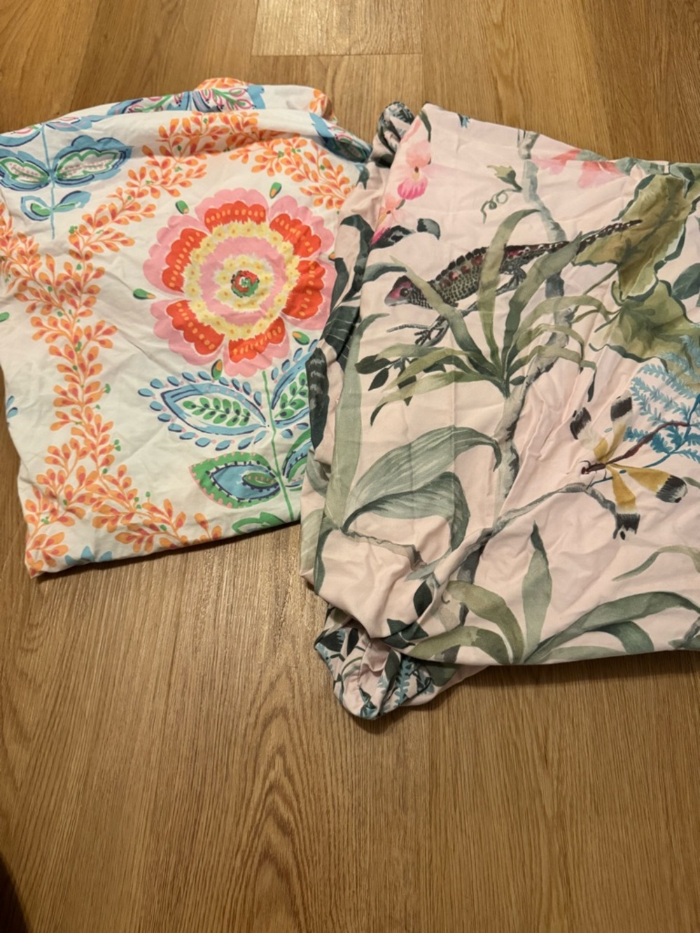 Pottery Barn Kids Floral & Botanical Twin Sheet Set in Pink, Green, Orange, Blue